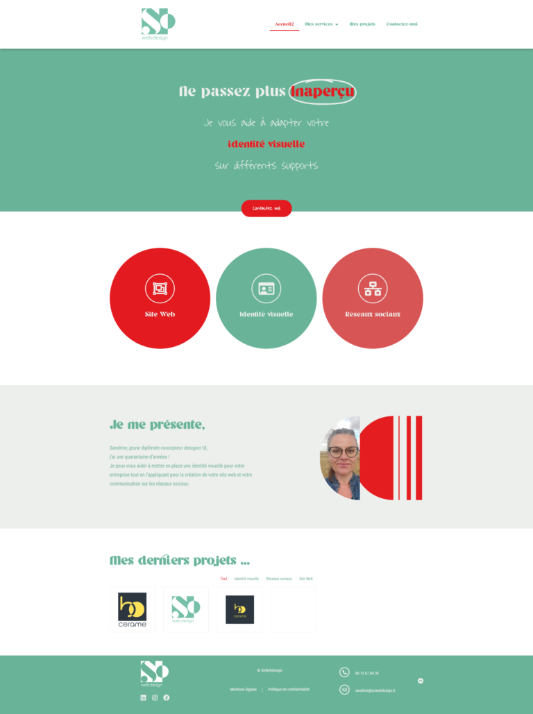Page accueil du site internet SoWebdesign, concepteur designer de site web et identité visuelle.