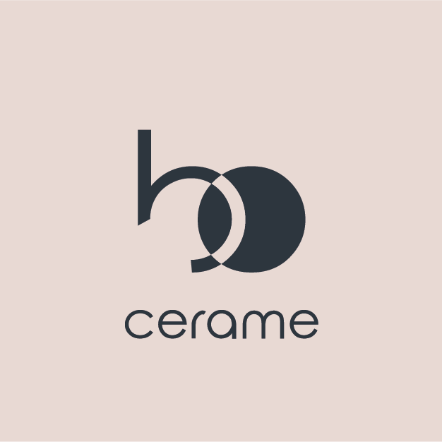 Photo de profil pour BoCerame, logo inversé noir sur fond rose