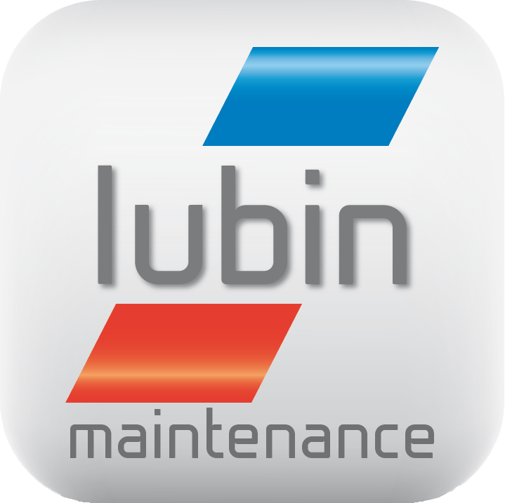 Logo principal bleu, rouge et gris, Lubin Maintenance, expert en génie climatique.